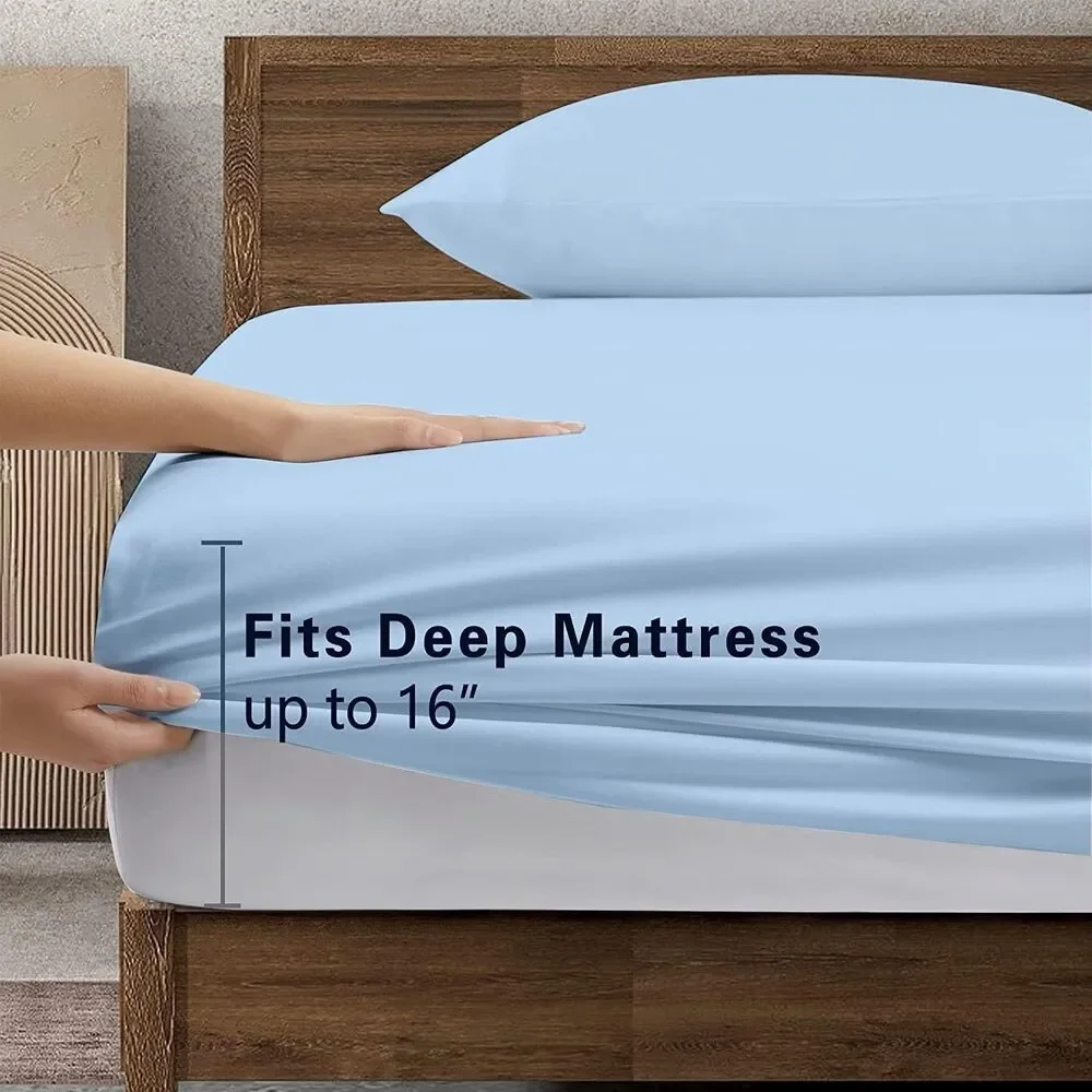 New 4 Piece California King Sheets Set 1000 TC 100% Egyptian Cotton Deep Pockets